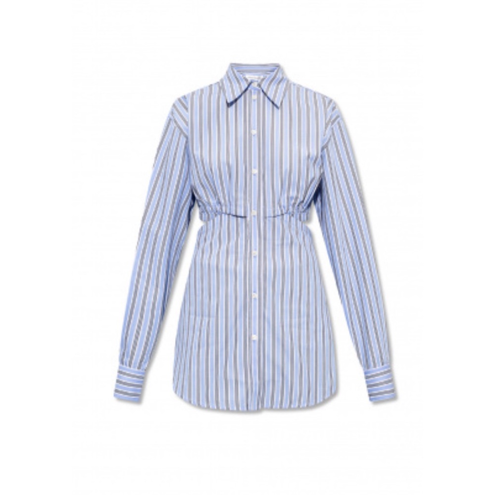 Victoria Beckham
Women's Blue Striped Cutout Poplin shirt or mini dress